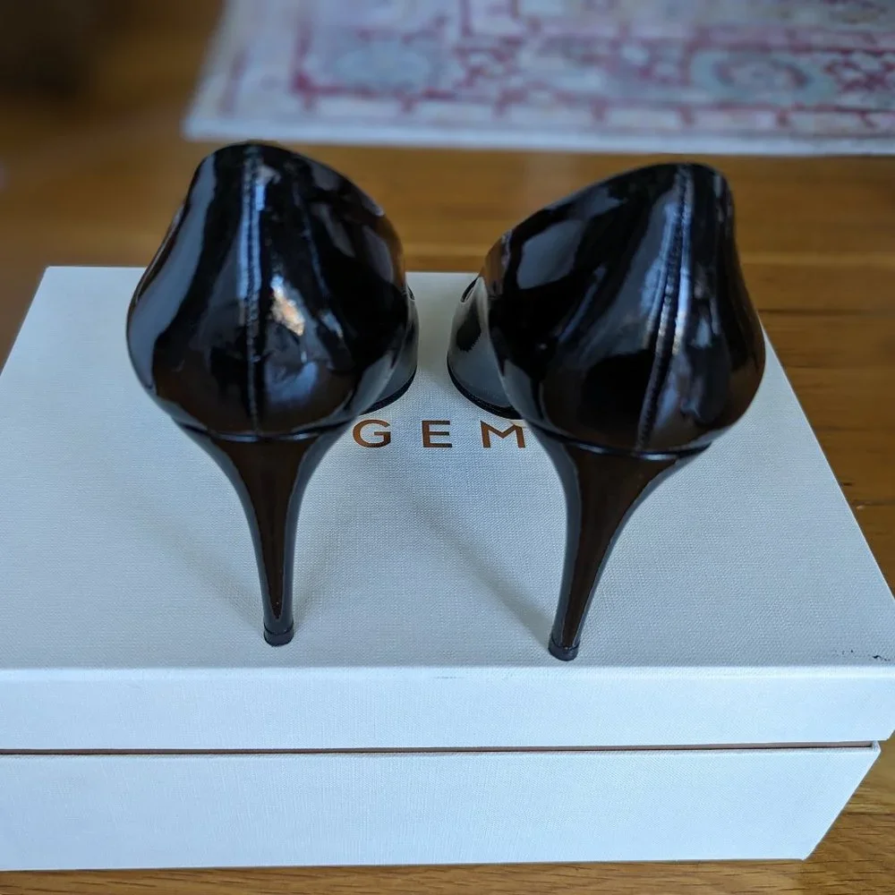 M. Gemi Black Patent Leather Pointed-Toe Pumps